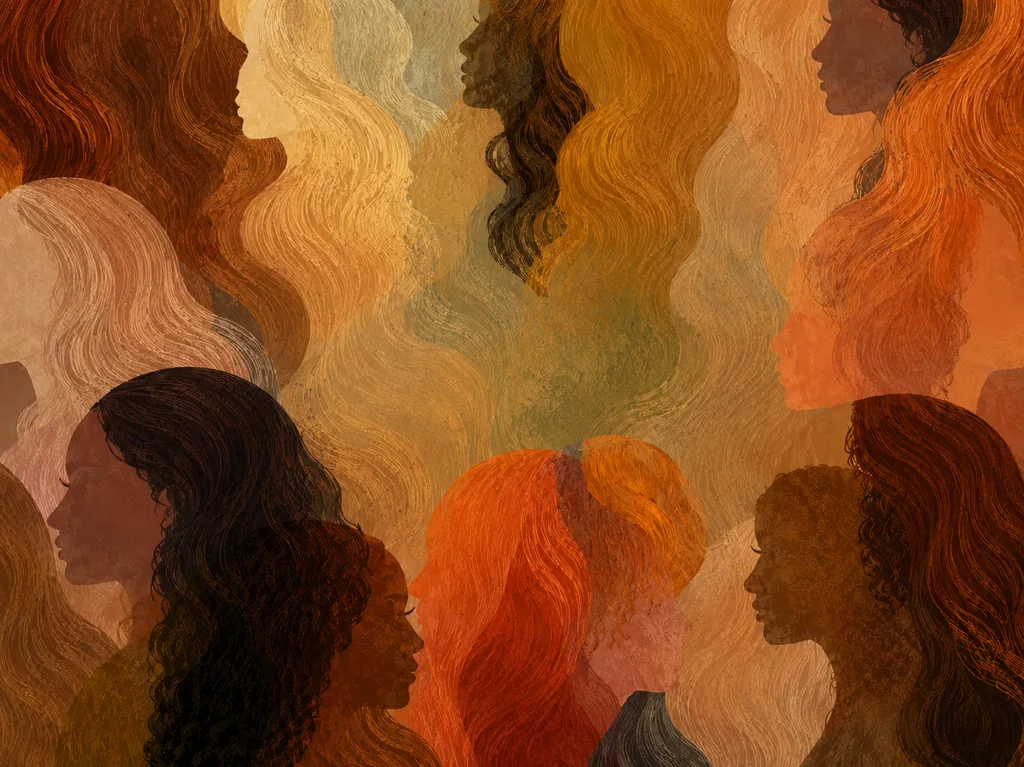 Painted portraits of many people, many ages and many skin tones